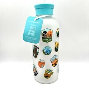 Glass Water Bottle Tumbler National Parks Studio Oh Yellowstone, Back to School